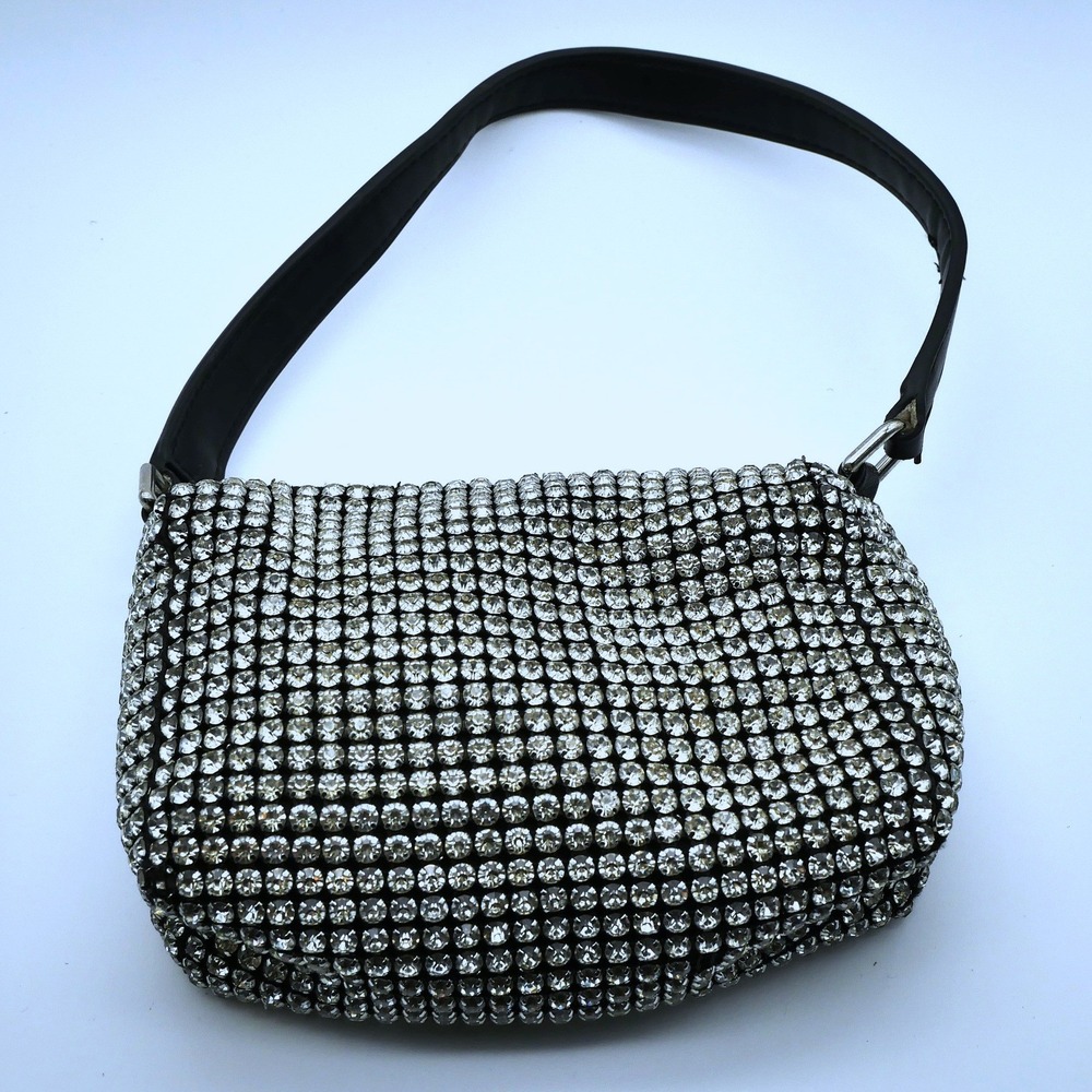 Alexander Wang Crystal Leather Med Heiress Evening Handbag Clutch Sparkly Formal